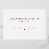 Minimal Baby First Christmas Joyful 箔シーズンカード (裏面)