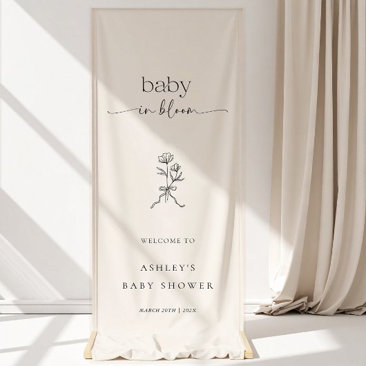 Minimal Baby in Bloom Baby Shower Banner 横断幕