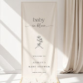 Minimal Baby in Bloom Baby Shower Vinyl Banner 横断幕