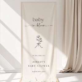 Minimal Baby in Bloom Baby Shower Vinyl Banner 横断幕
