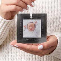 Minimal Baby Name Birth Stats Photo Black Keepsake
