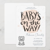 Minimal Baby Shower  招待状 (正面/裏面)