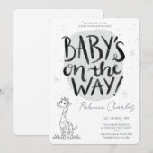 Minimal Baby Shower  招待状 (正面/裏面)