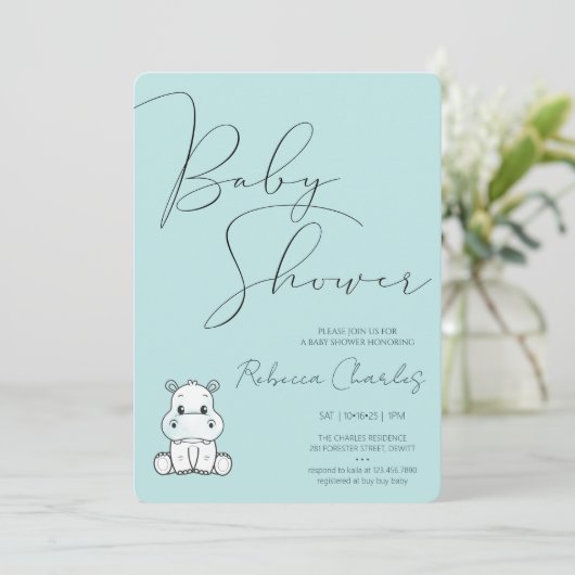 Minimal Baby Shower  招待状 (スタンド正面)