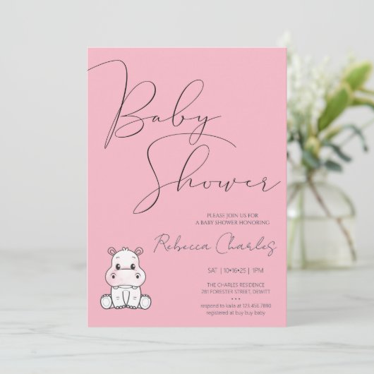 Minimal Baby Shower  招待状 (スタンド正面)