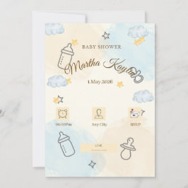 Minimal Baby Shower Invitation 招待状