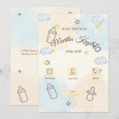 Minimal Baby Shower Invitation 招待状 (正面/裏面)