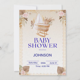 Minimal Baby Shower Invitation | Modern Neutral 招待状