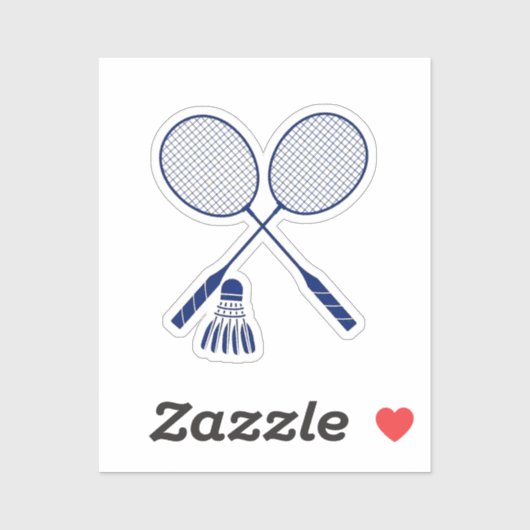 Minimal Badminton Rackets Shuttlecock Birdie Blue  シール (シート)