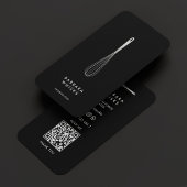 Minimal Baker Pastry Caterer Black Silver Whisk  名刺