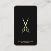 Minimal Barber Black Gold Scissor Barbershop  名刺 (正面)