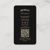 Minimal Barber Black Gold Scissor Barbershop  名刺 (裏面)