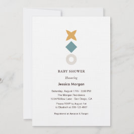 Minimal Bauhaus Baby Shower Invitation 招待状