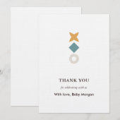 Minimal Bauhaus Baby Shower Thank You Card サンキューカード (正面/裏面)