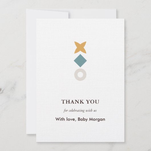 Minimal Bauhaus Baby Shower Thank You Card サンキューカード (正面)