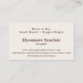 Minimal Bean to Bar Chocolate Maker  名刺 (裏面)