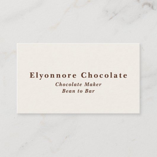 Minimal Bean to Bar Chocolate Maker  名刺 (正面)