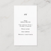 Minimal Beauty Business Card | 抽象的な植物の名刺 名刺 (裏面)
