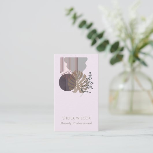 Minimal Beauty Business Card | Abstract Botanical 名刺 (スタンド正面)