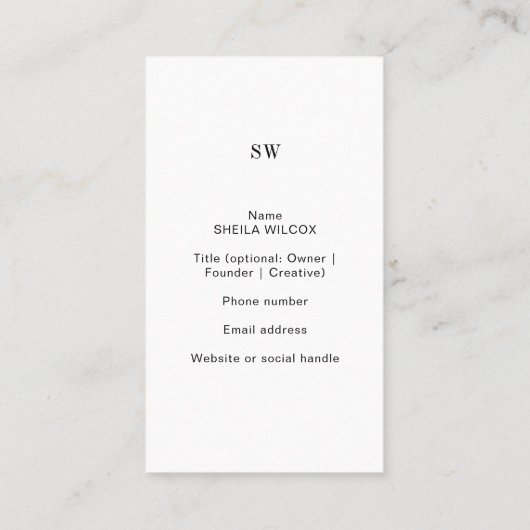 Minimal Beauty Business Card | Abstract Botanical 名刺 (裏面)