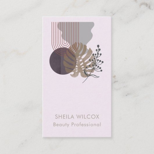 Minimal Beauty Business Card | Abstract Botanical 名刺 (正面)