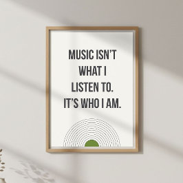 Minimal Bedroom Decor. Music Lover Quote ポスター