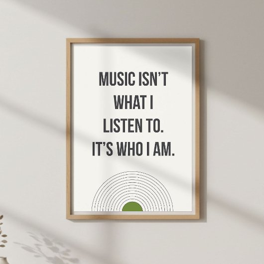 Minimal Bedroom Decor. Music Lover Quote ポスター