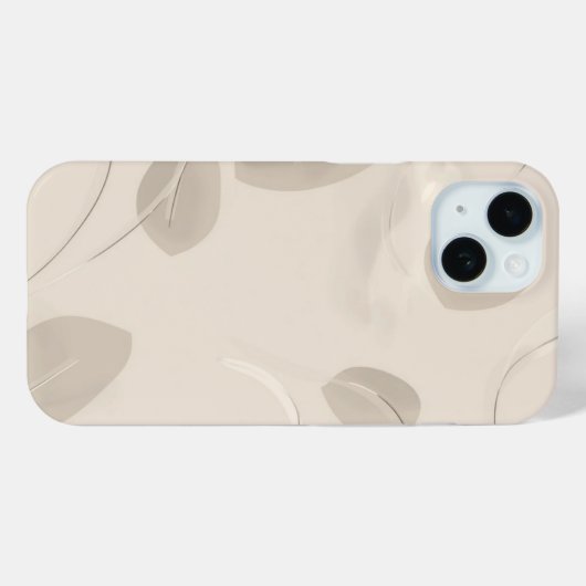Minimal Beige Aesthetic Leaves Case Case-Mate iPhoneケース (裏面 (横))