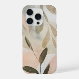 Minimal Beige Botanical Abstract with Soft Organic iPhone 15 Proケース