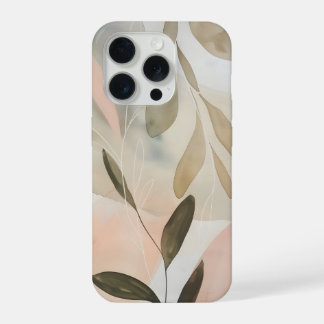 Minimal Beige Botanical Abstract with Soft Organic iPhone 15 Proケース