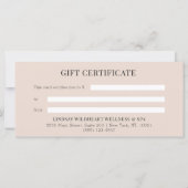 Minimal Beige Botanical Business Gift Certificates (裏面)