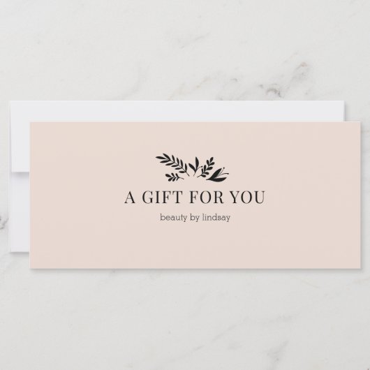 Minimal Beige Botanical Business Gift Certificates (正面)