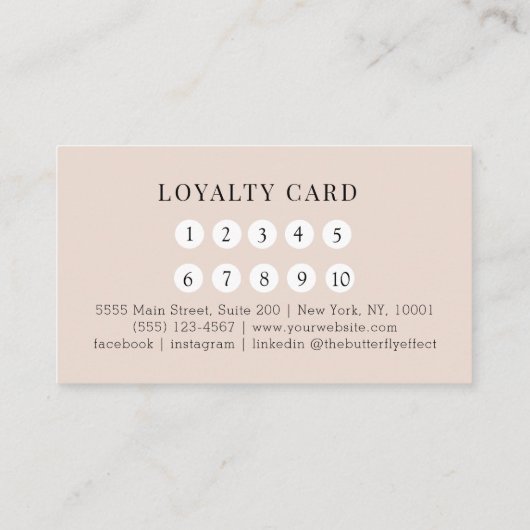 Minimal Beige Botanical Salon Loyalty 名刺 (裏面)