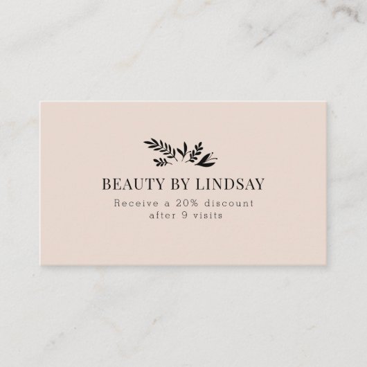 Minimal Beige Botanical Salon Loyalty 名刺 (正面)
