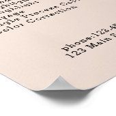 Minimal Beige Botanical Salon Price List Poster ポスター (角)