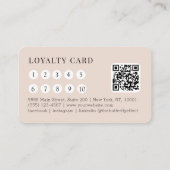 Minimal Beige Botanical Salon QR-Code Loyalty 名刺 (裏面)
