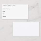 Minimal Beige Dental Appointment Card One Line 予約カード (正面/裏面)