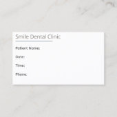 Minimal Beige Dental Appointment Card One Line 予約カード (正面)