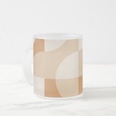 Minimal Beige Geometric Frosted Glass Mug フロストグラスマグカップ (正面左)