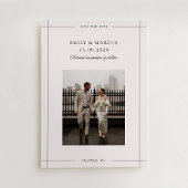 Minimal beige modern border photo save the date 招待状