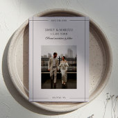 Minimal beige modern border photo save the date 招待状