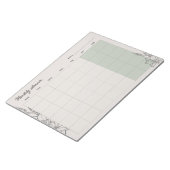 Minimal Beige Monthly planner, custom text Mon-Sun ノートパッド (アングル)