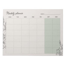 Minimal Beige Monthly planner, custom text Mon-Sun