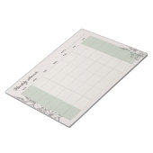 Minimal Beige Monthly planner, custom text Sun-Sat ノートパッド (アングル)