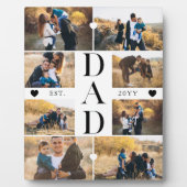 Minimal Best Dad Ever Gift Custom Photo Collage フォトプラーク (正面)