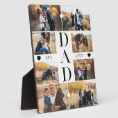 Minimal Best Dad Ever Gift Custom Photo Collage フォトプラーク (側面)