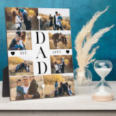 Minimal Best Dad Ever Gift Custom Photo Collage フォトプラーク (側面)