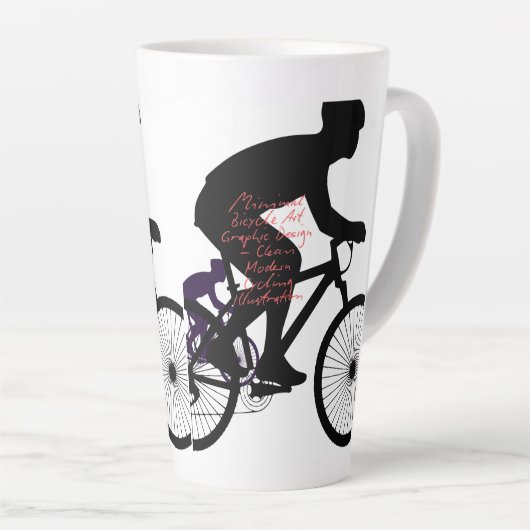 Minimal Bicycle Art カフェラテマグ (右アングル)