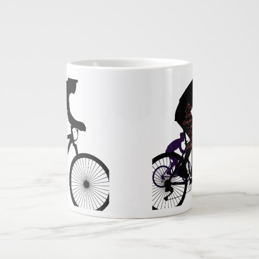 Minimal Bicycle Art ジャンボコーヒーマグカップ (正面)