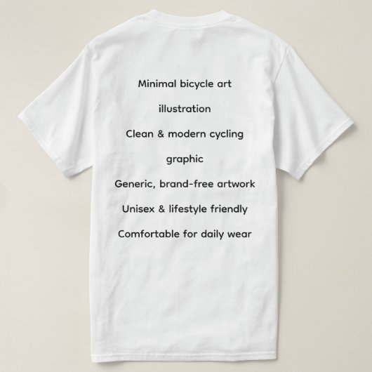 Minimal Bicycle Art –  Tシャツ (デザイン裏面)